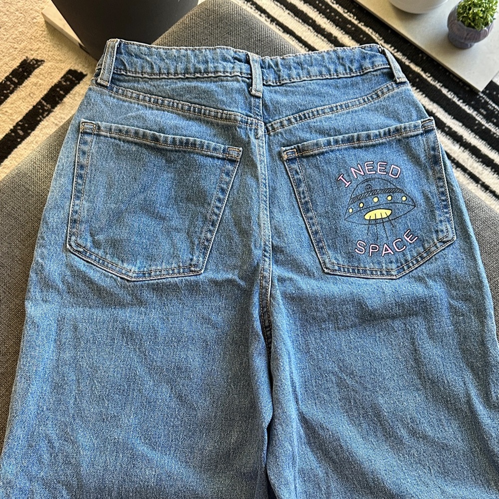 Wild Fable High Rise Wide Leg Ankle Blue Denim Jeans - Picture 10 of 12